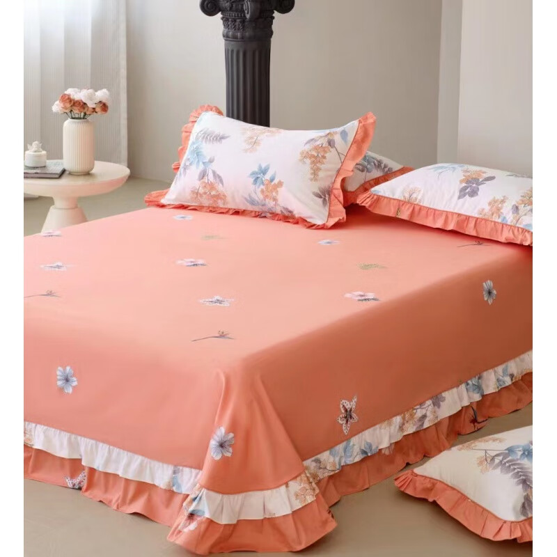 多喜爱(dohia)圆角床单韩版荷叶边被单圆角床单单件纯棉全棉家用