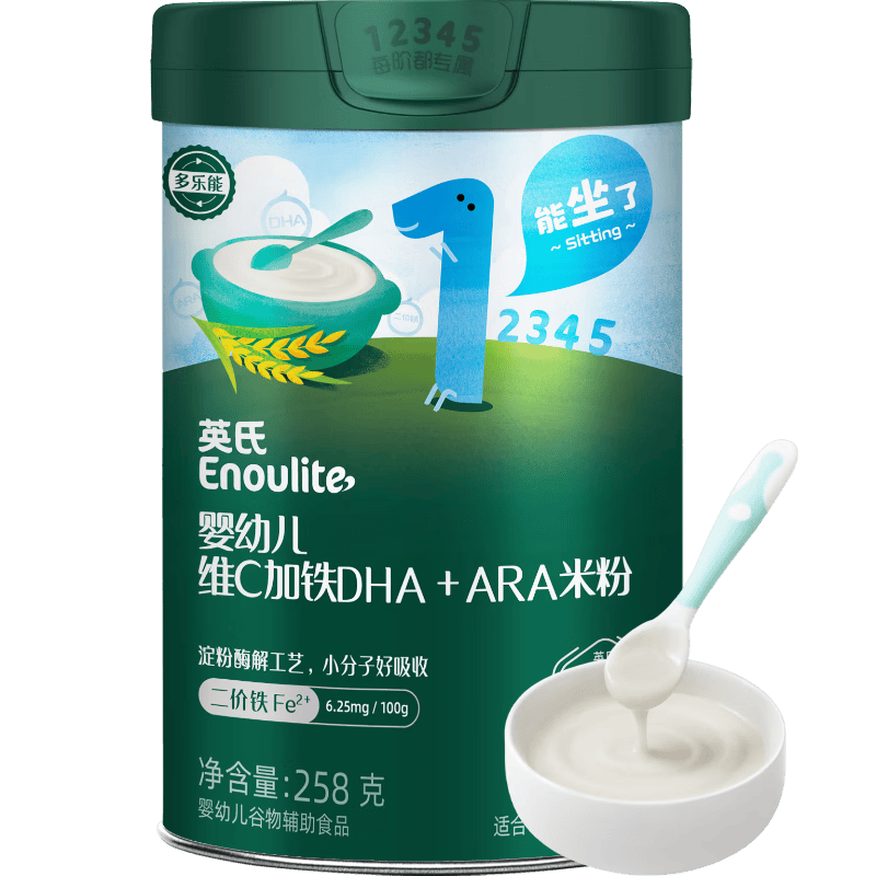 英氏婴幼儿维C加铁DHA+ARA米粉258g(不参与店铺米粉加油集件满赠）