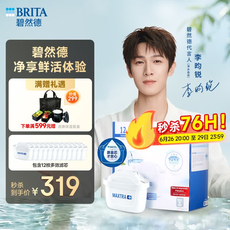 碧然德(BRITA)滤水壶滤芯 Maxtra+多效滤芯12只装 过滤器净水器 家用净水器滤芯 可滤水150L