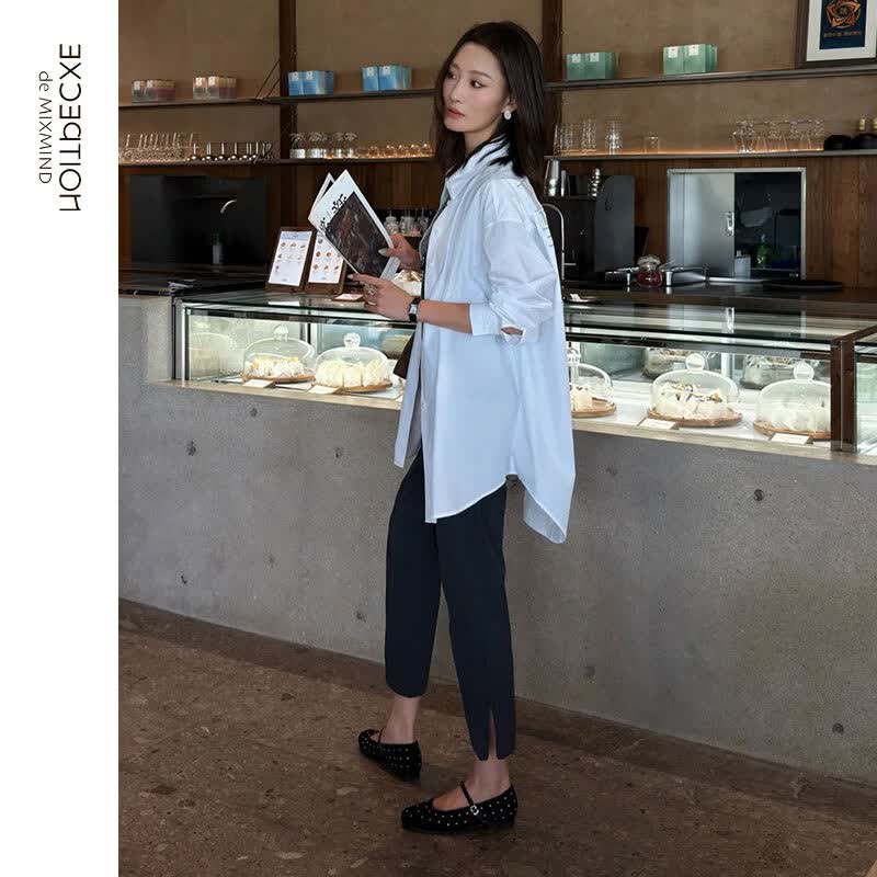 例外（EXCEPTION）女装新款简约百搭修身亲肤卡普里裤女 深灰 XL