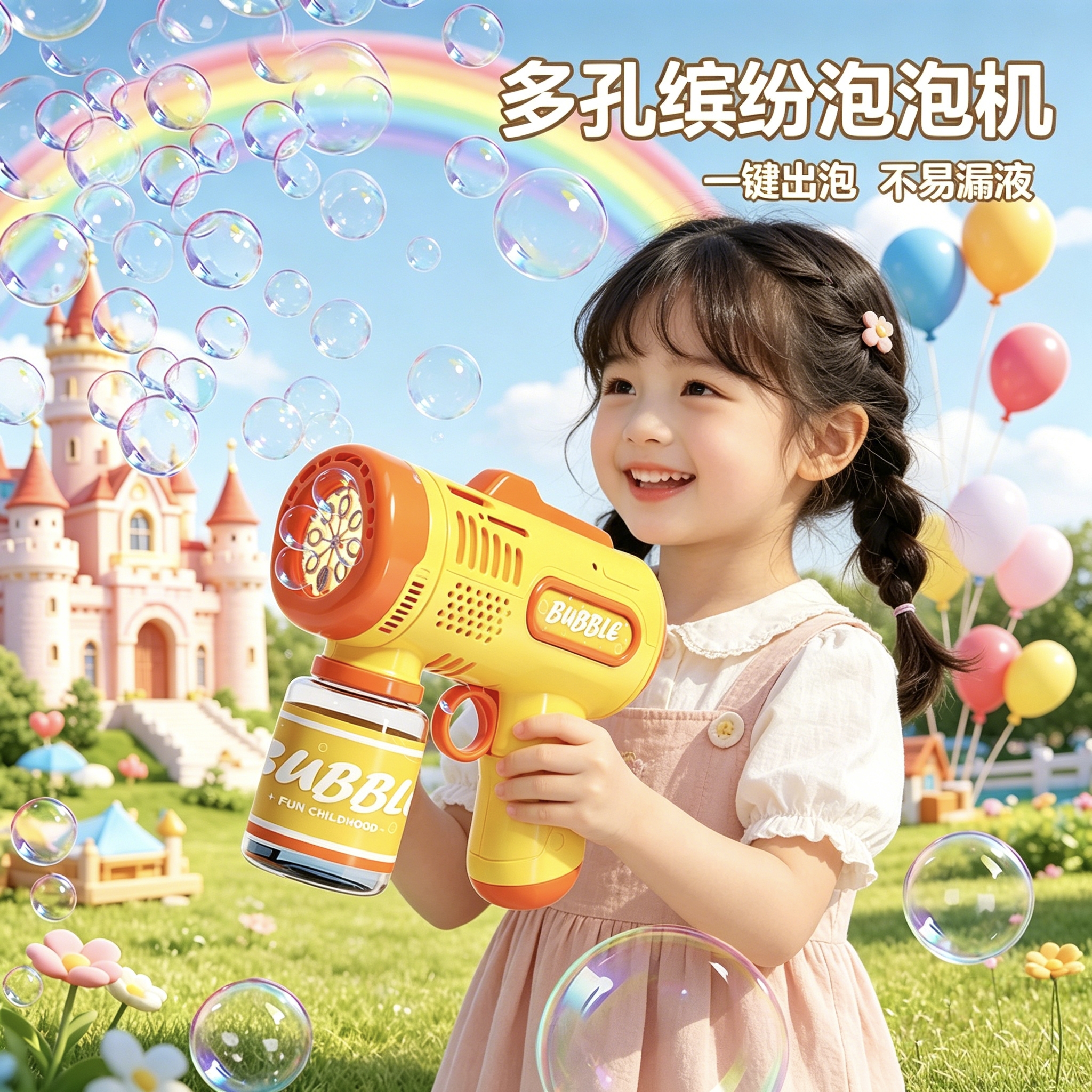 斯纳恩（Snaen）儿童吹泡泡机多孔泡泡枪玩具全自电动防漏水男女孩生日礼物