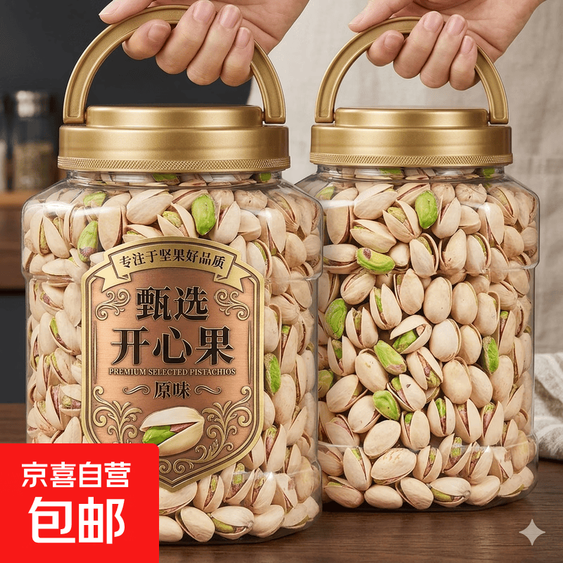 开心果无漂白原味原色特大颗粒新货500g孕妇坚果添加年货零食批发 开心果 250g*1罐
