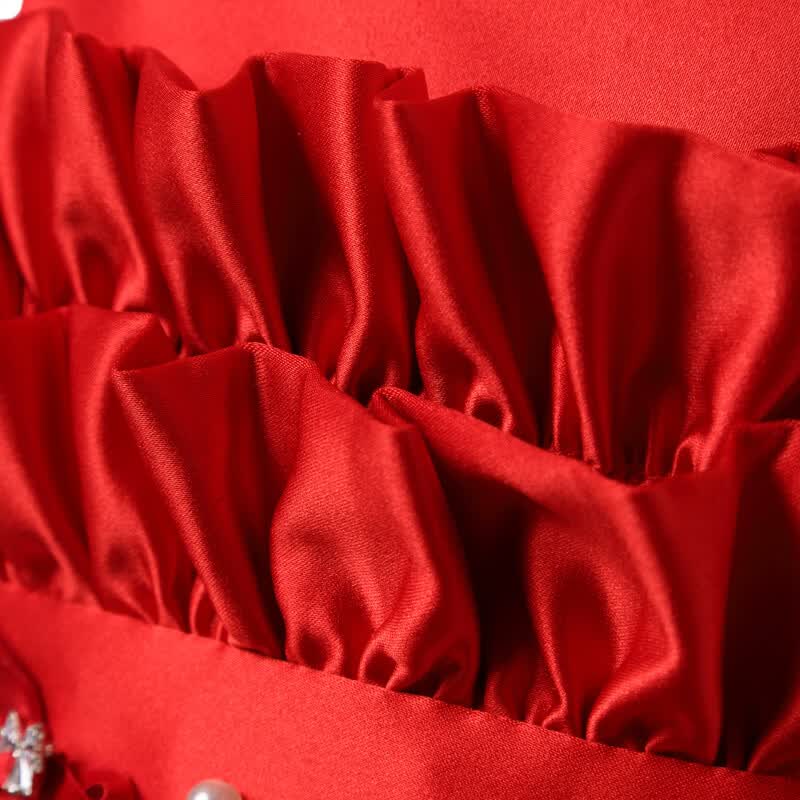 HANAKIMI麒美英国花童钢琴演出服定制红色新年礼服生日礼物女童公主裙 红色 110