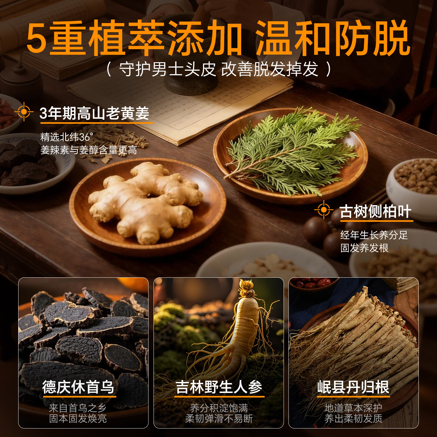 三个魔发匠可比落防脱洗发水生姜固发侧柏叶育控油去屑洗头膏露男女士第1 可比落防脱 400ml*2瓶 男士专研