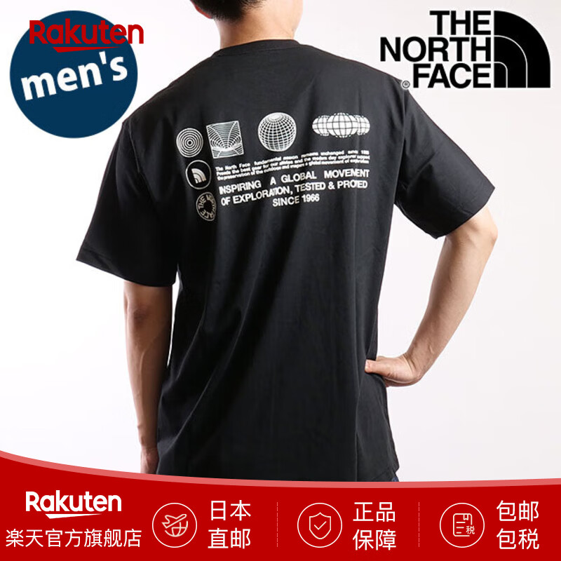 北面（The North Face）运动T恤短袖圆领上衣速干网格棉质NT32550-K SS25 日本直邮 Black (K) XL