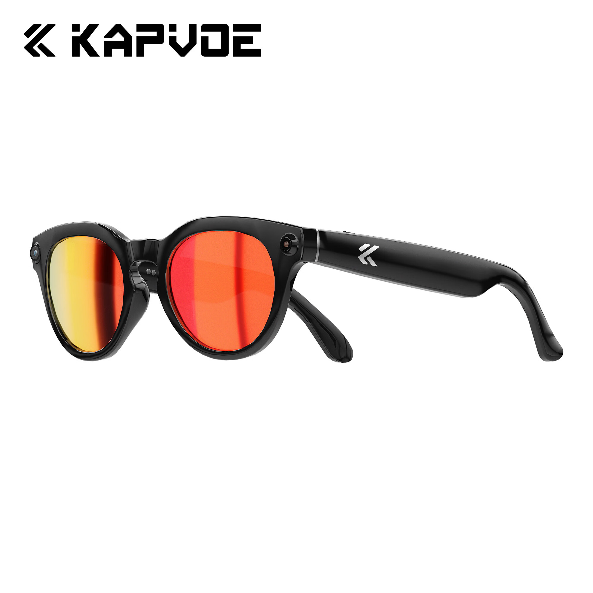 卡普沃（KAPVOE）音途偏光智能蓝牙眼镜拍摄户外骑行休闲运动旅游护目 落日红色+幻夜黑框 可拍摄 超长续航 无规格