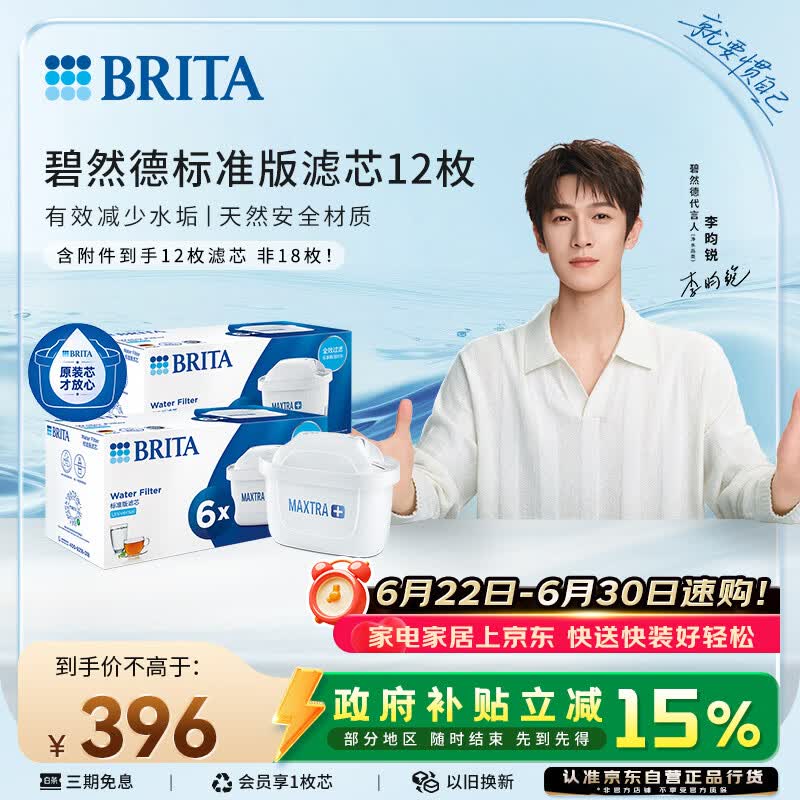 碧然德（BRITA） 家用滤水壶 滤芯 Maxtra 多效滤芯共计12枚装（本品加附件6个共计12枚）(非18枚)