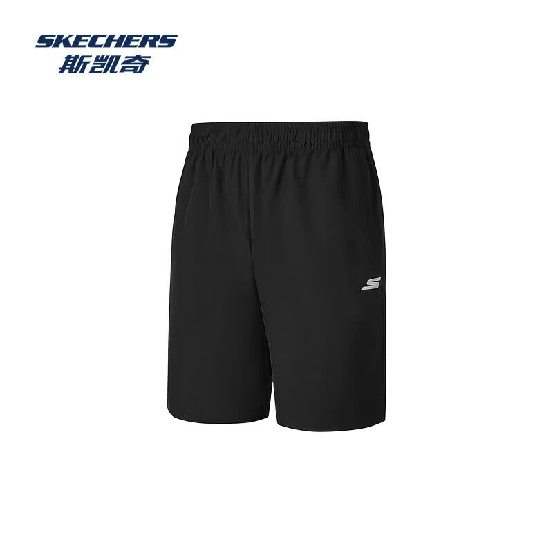 斯凯奇（Skechers）速干运动短裤女款2026春夏新款男弹力宽松吸湿健身 碳黑 2XL