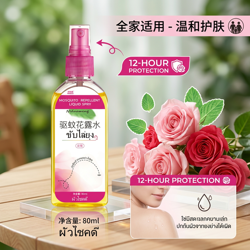 海布森(HAIBUS)驱蚊液神器正品蚊子水蚊不叮户外花露水喷雾持久防护温和止痒喷雾 三款各一瓶80ml*3瓶