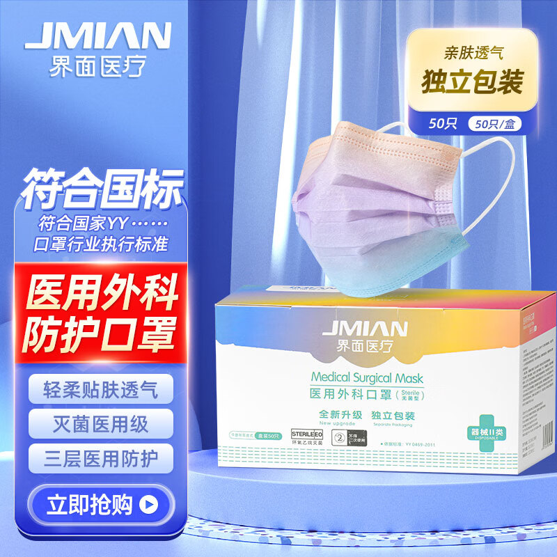 【界面医用外科灭菌级口罩】价格历史走势及购买攻略