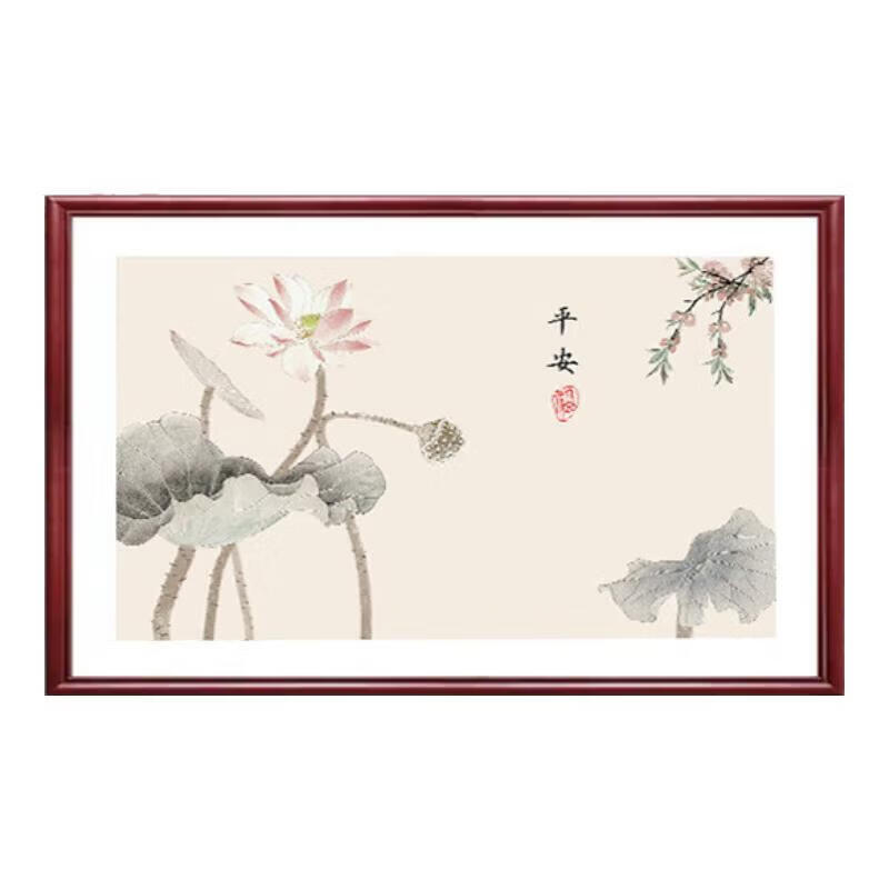画解新中式实木电表箱装饰画免打孔电闸遮挡盒中式壁画餐厅配电箱挂画 高风亮节 横100cmX竖60cm用于90cmX50cm表箱 红褐色【实木画框】瓷砖墙面请备注 上掀盖款