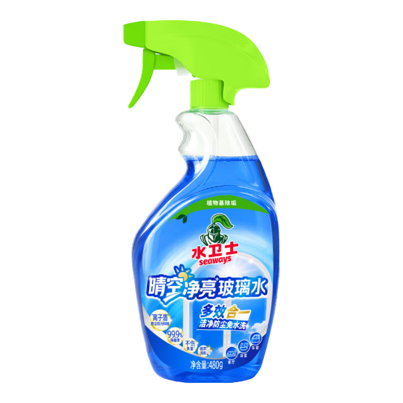 水卫士玻璃清洁剂480g浴室车窗清洁剂家用擦窗卫生间去除水垢水渍神器 【之选】水卫士玻璃清洁剂480g*3瓶