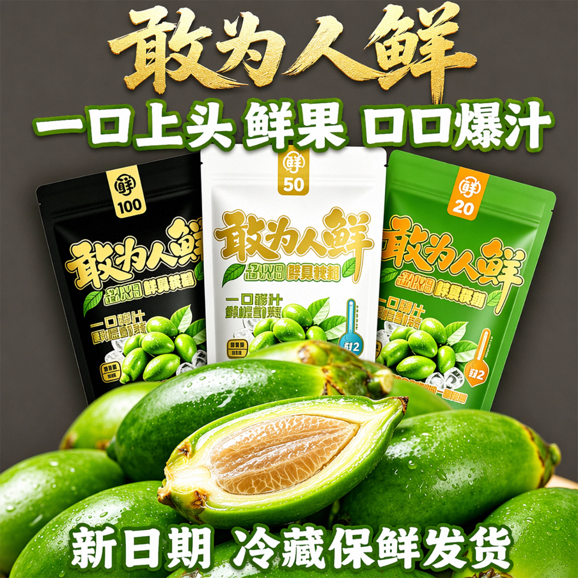河南敢为人鲜先槟榔工厂店35克50克袋装独立包装冷藏发货海南鲜果 一包/每包35克