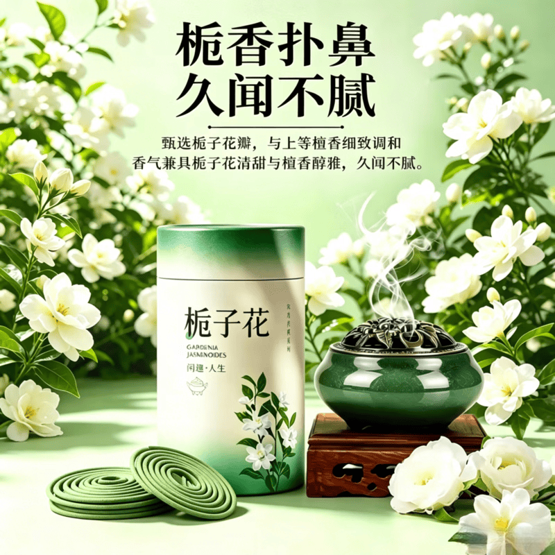 BFBU蚊香室内用无烟无味无毒2026最新款檀香盘香持久留香母婴宠可用 【栀子花香】1盒120盘 送窑变香炉