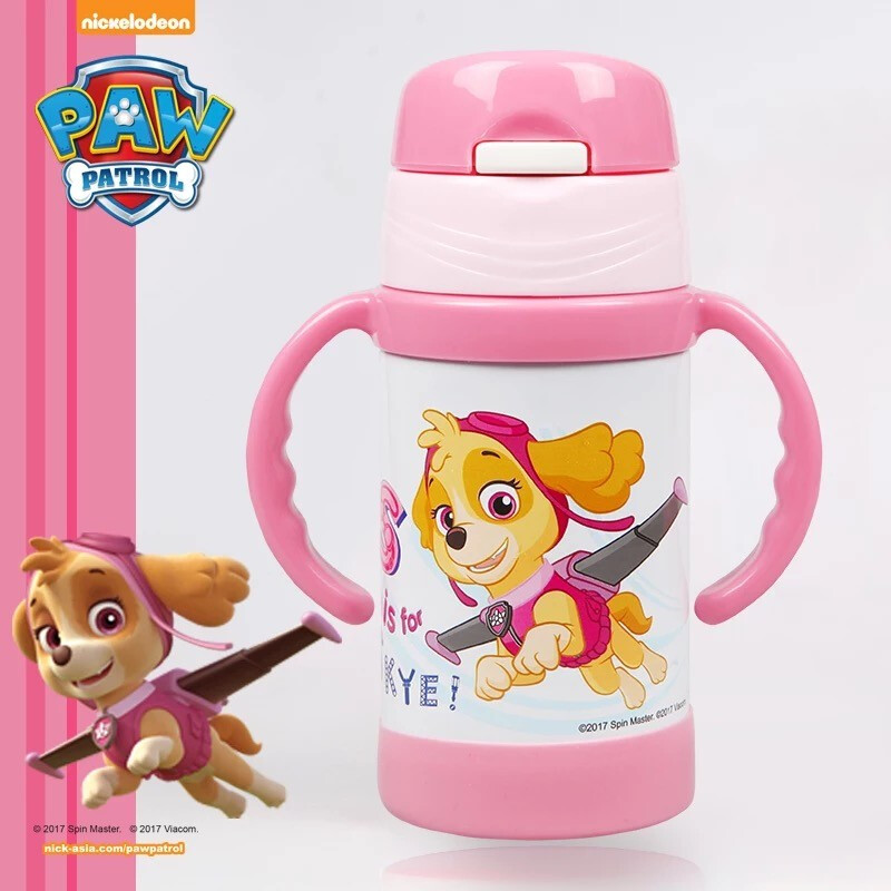 汪汪队立大功 吸管杯易握保温杯儿童带手柄防摔防撞学饮杯不锈钢水壶幼儿园小学生宝宝两用 粉色 250ml怎么样,好用不?