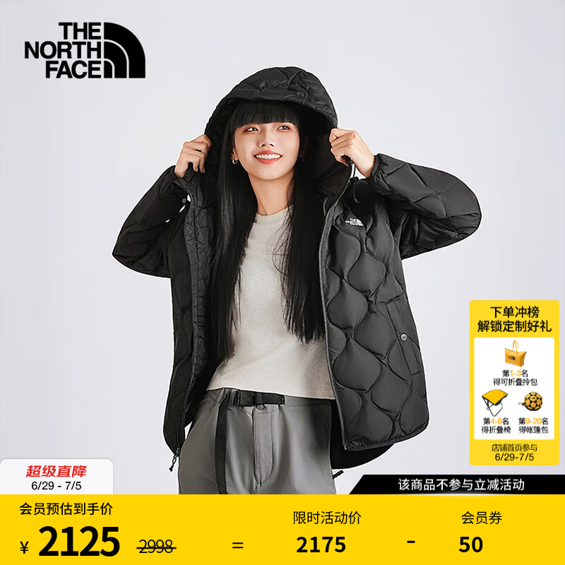 北面（The North Face）【秋冬通勤穿搭】羽绒服女550蓬鹅绒防泼溅户外保暖|8GKK JK3/宇宙黑 M /160