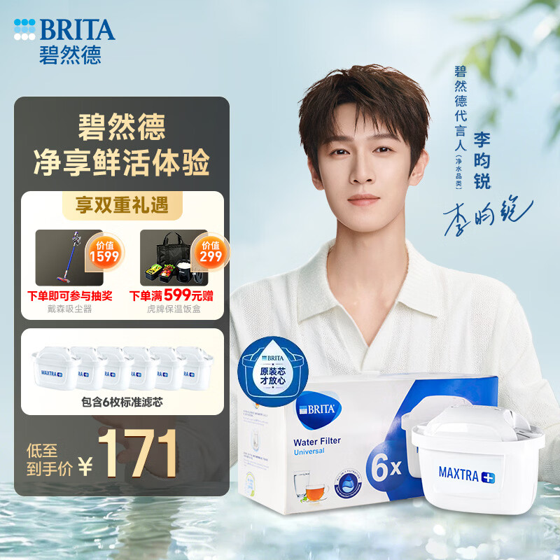 碧然德（BRITA）标准版净水壶过滤芯 过滤水壶家用自来水净水器 6枚装 多效滤芯 可滤水150L