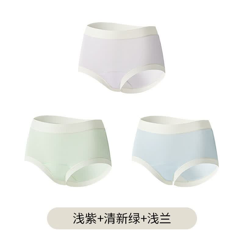 马克华菲（MARK FAIRWHALE）莱赛尔内裤女高腰收腹无痕抗菌大码三角裤中腰26年新款 浅紫+清新绿+浅兰 【3条装-10A加长抗菌底裆】 L  推荐80-120斤冲量 随时涨89