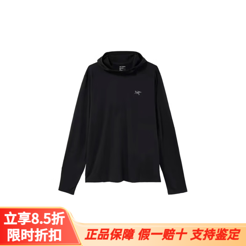 始祖鸟（ARC'TERYX）CORMAC HEAVYWEIGHT HOODY MEN'S图案印花落肩常规长袖卫衣男 黑色 S