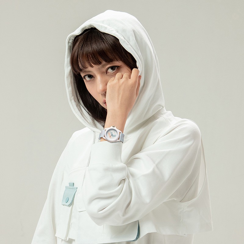 斐乐(FILA)手表女时尚石英表硅胶手表男女表情侣表初中高中学生运动生日礼物 浅粉蓝6113-024【数字刻度】 39mm