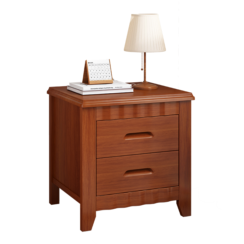 立太床头柜实木家用卧室床边柜简约现代小柜子迷你小型简易轻奢储物收纳柜 胡桃色50*40*50cm