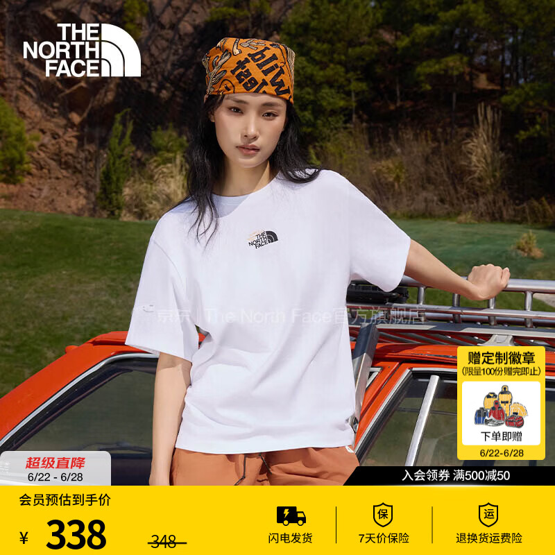 北面（The North Face）短袖T恤男女同款户外休闲宽松圆领透气半袖上衣26春夏新品|8GWH FN4/雪峰白 L /175