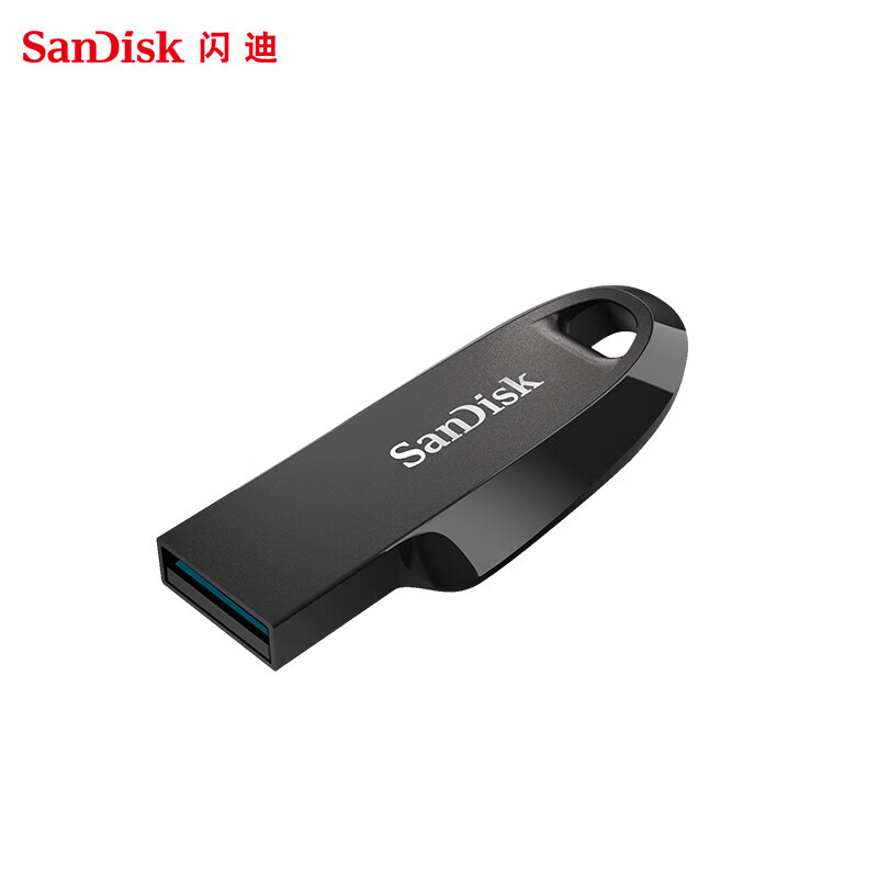 闪迪USB3.2 U盘 CZ550安全加密 学习电脑办公投标大容量优盘 黑色 32GB