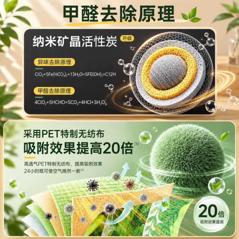 威器纳米矿晶活性炭威器除甲醛家居急入住新房装修室内吸甲醛新车除味 2盒装第二盒半价【房间装修 净化污染】 新房除醛祛异味母婴宠家庭专用活性炭官方旗舰