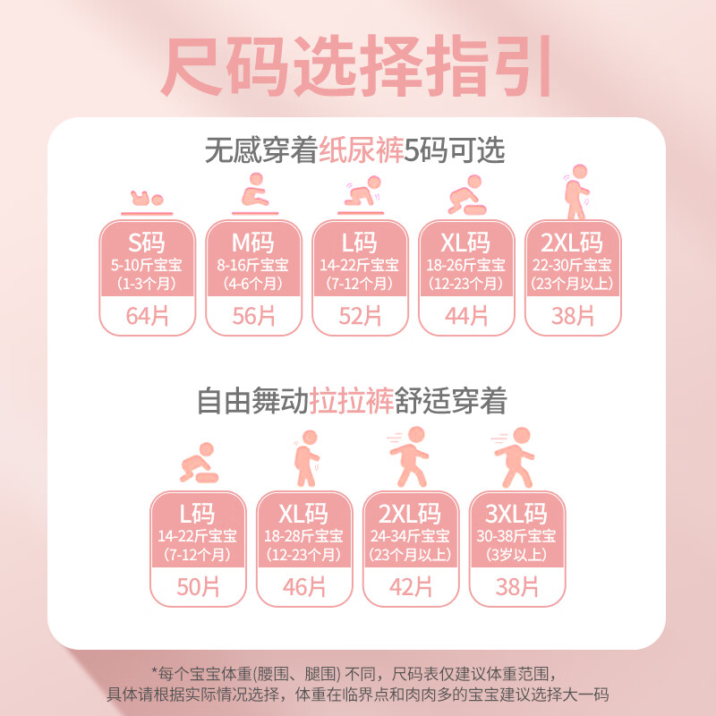 亲抚【安心国货 】gift薄系列拉拉裤透气干爽纸尿裤亲肤尿不湿NB 拉拉裤 2XL码 42片/包