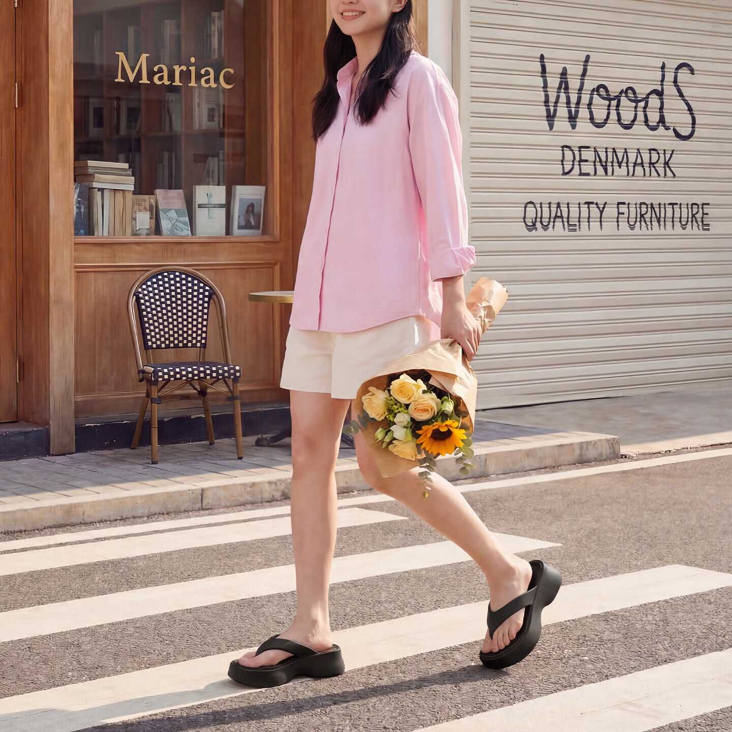 安尚芬7cm厚底绝美凉鞋高跟2026新款凉鞋爆款鞋女士防滑可外穿夏天凉拖 黑色【2.0升级款抗菌防臭】 36-37 偏小一码*推荐35-36脚穿