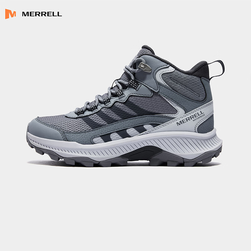 迈乐（Merrell）运动户外徒步鞋男女款SPEED STRIKE 2 MID WP高帮防水耐磨登山鞋 J00003490雾灰紫（女） 38