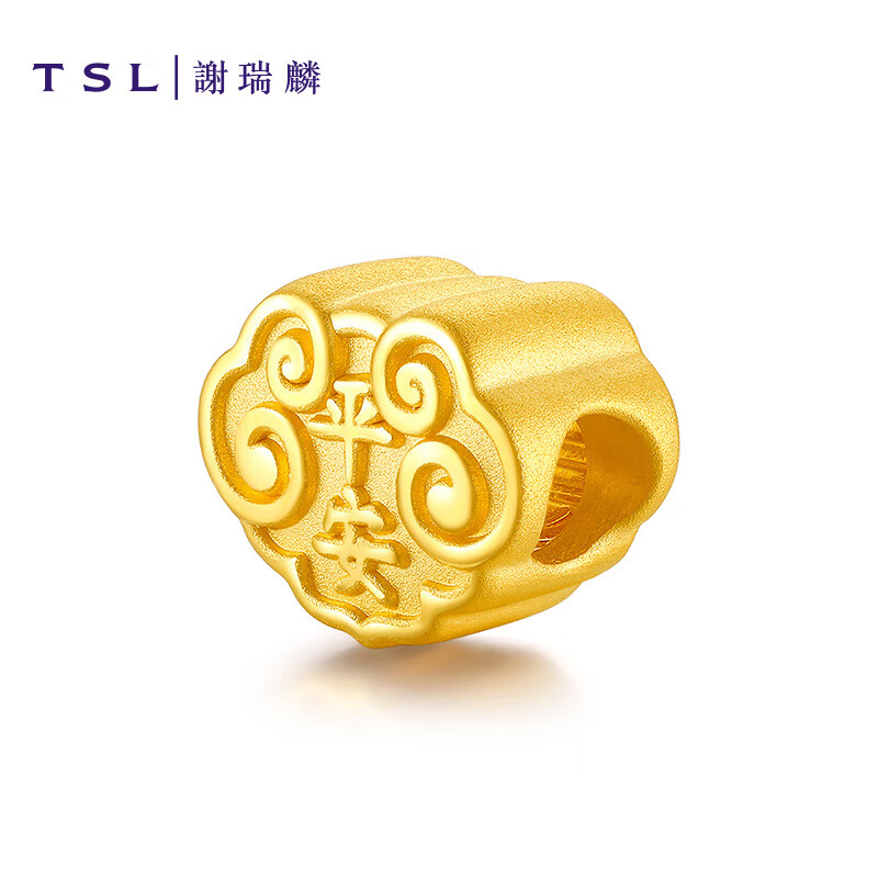 谢瑞麟（TSL）黄金转运珠平安如意锁足金转运珠串珠不含手绳XJ019 定价类-约1g