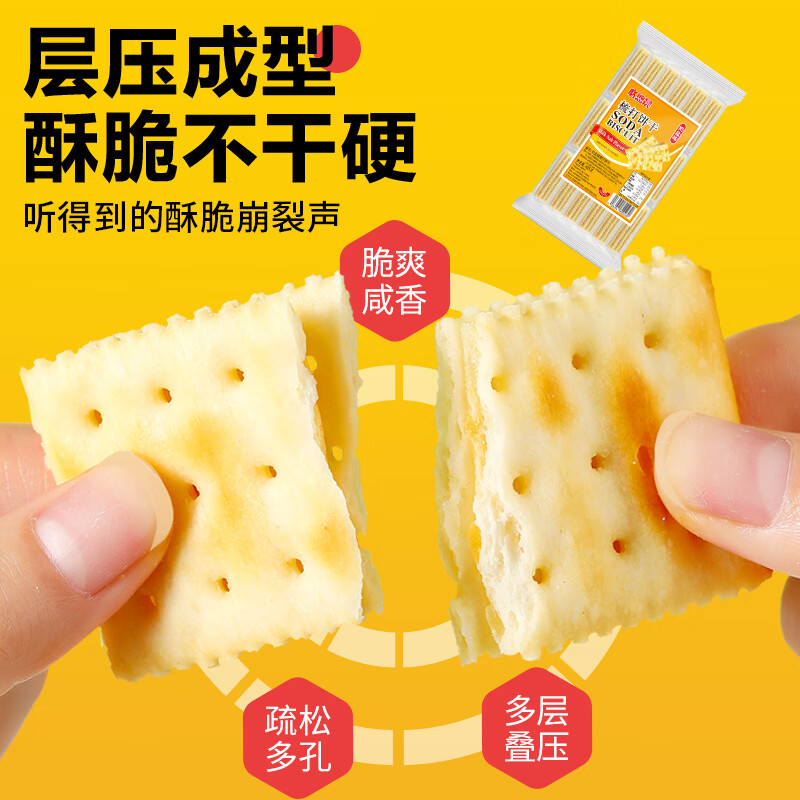 peppito必悠晨苏打饼干咸味碱性孕妇中老年胃酸办公早餐小零食 【3包装】【店长推荐】奶盐味*3