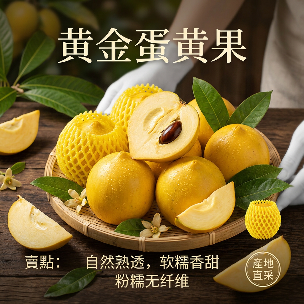 黄晶果 黄金果 新鲜稀有金蛋果 水果 蛋黄果 顺丰冷链新鲜到家 特大果(单果重量8两-1斤)4斤装