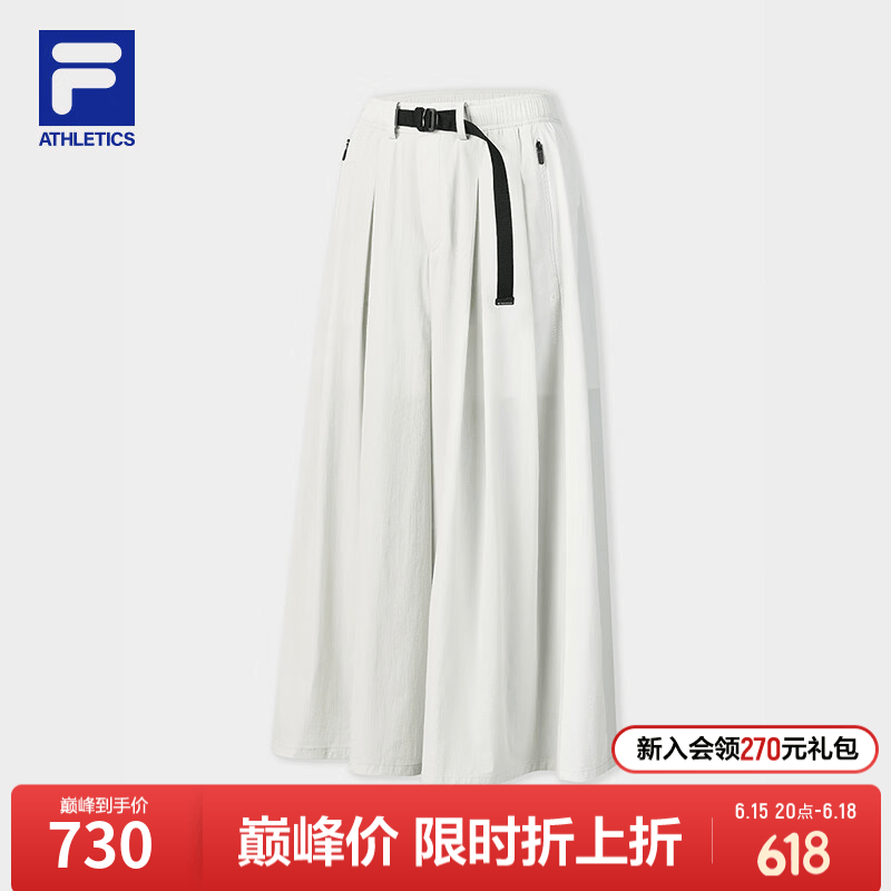 FILA 斐乐官方女士梭织长裤2026夏季新款户外运动裤子宽松阔腿裤 水蓝灰-GY S 160/62A/S