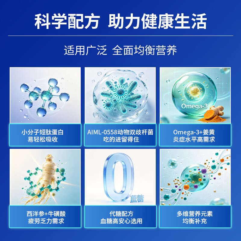 芸经堂德愈元小分子短肽蛋白营养素中老年营养补充术后恢复进口中秋好礼 30条*3盒 加赠保温杯