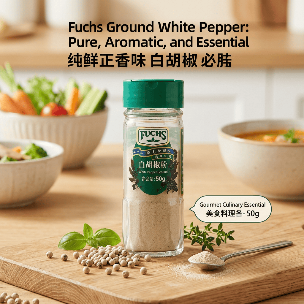 福克斯调味(Fuchs)香辛料白胡椒粉 白胡椒粒 黑胡椒碎 黑胡椒粒大容量商用 白胡椒粉50g