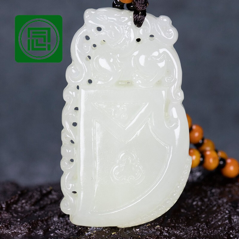 念玉珠宝新疆和田玉貔貅挂件男女款皮丘玉坠天然白玉吊坠神兽斧上有龙