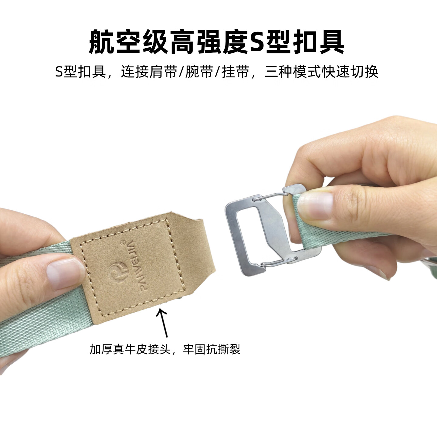 PAIWEIJIA相机肩带 三合一功能腕带挂脖斜跨轻量化减压可调节背带佳能索尼徕卡尼康相机通用 牛仔蓝