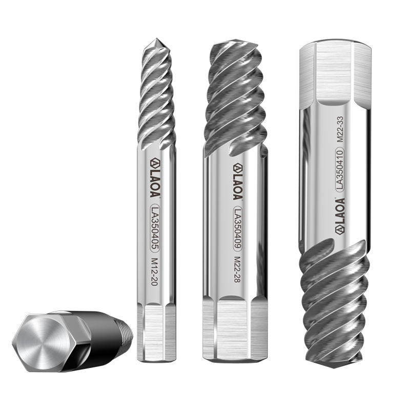 LAOA工业级断丝取出器高强度防滑汽修螺栓取出器快速螺丝滑丝维修工具 加长款M12-20*12*200