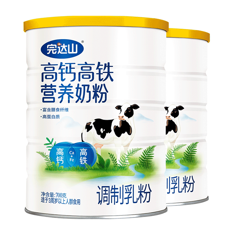 完达山高钙高铁奶粉 青少年/成人/中老年高蛋白营养早餐 送礼佳品 【经典味道】700g*2罐