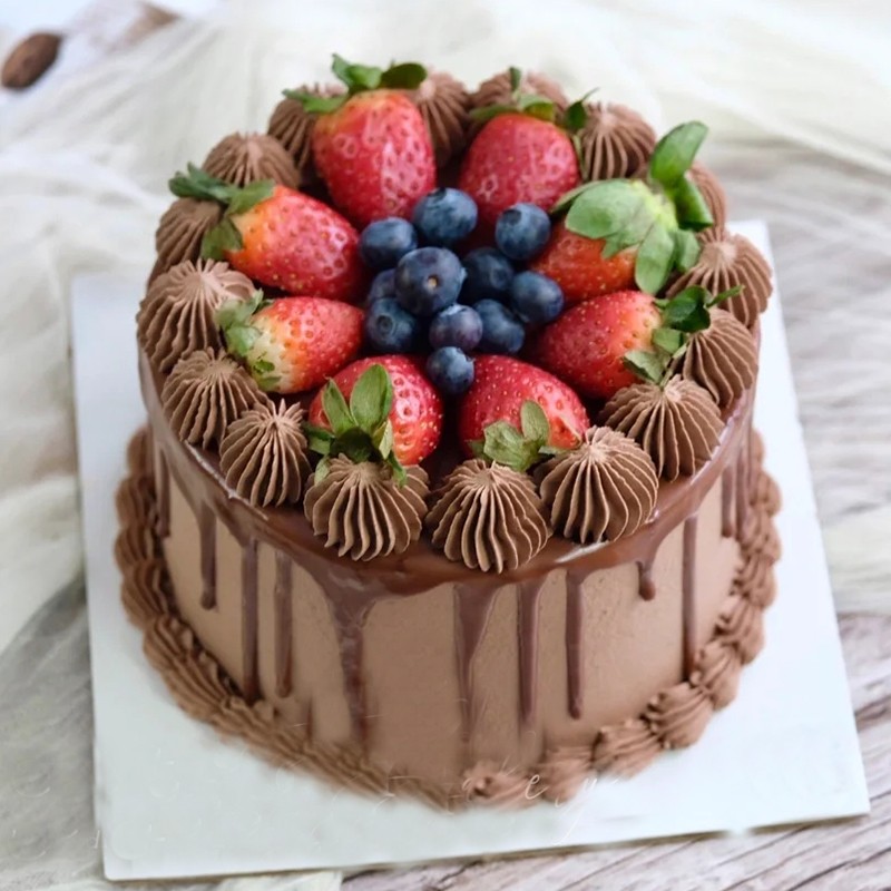 巧克力生日蛋糕朱古力网红创意定制同城配送全国当日送达送男友 草莓