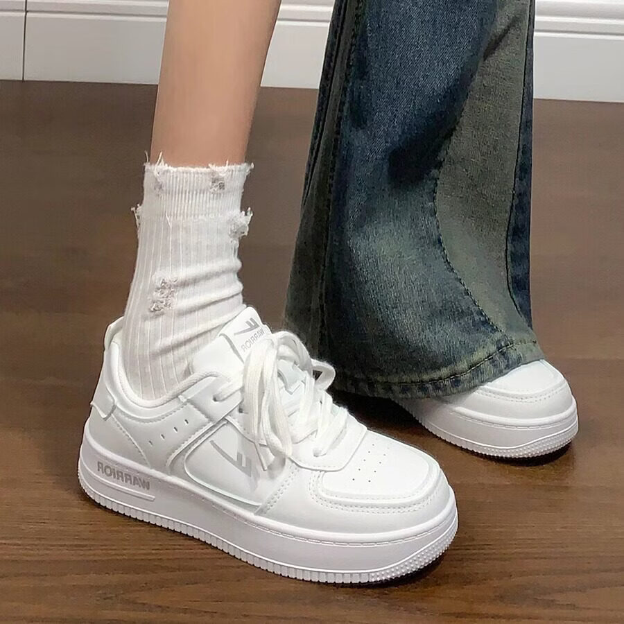 回力小白鞋子女鞋2026新款夏季百搭ins学生厚底增高板鞋女情侣款 白色 37