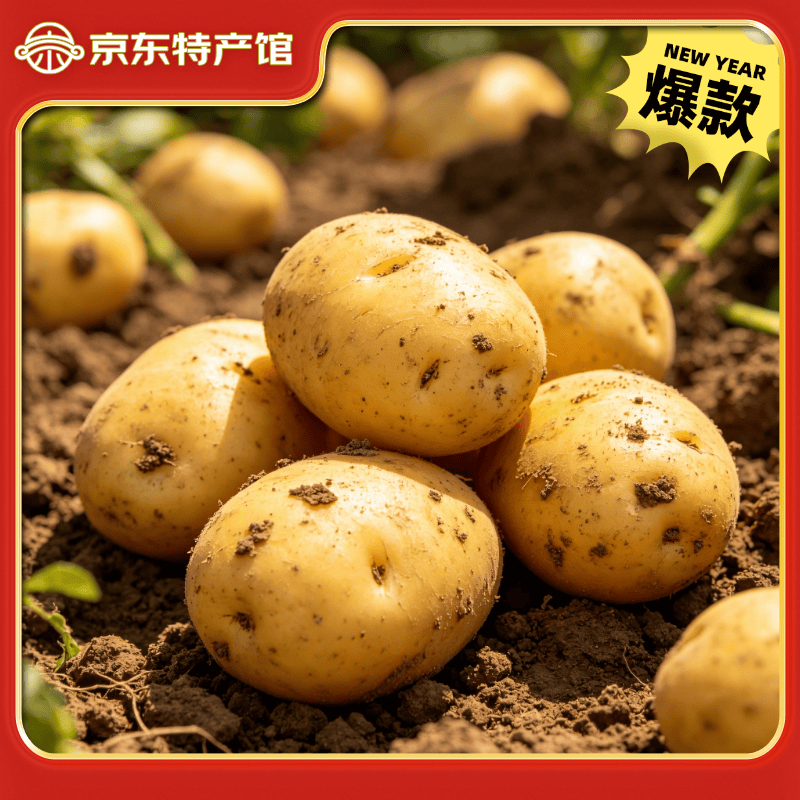 黔婆婆【今年新货】黄心土豆新鲜当季农家自种沙地粉糯黄心鲜土豆马铃薯 【2026新鲜黄皮土豆】带箱9-10斤