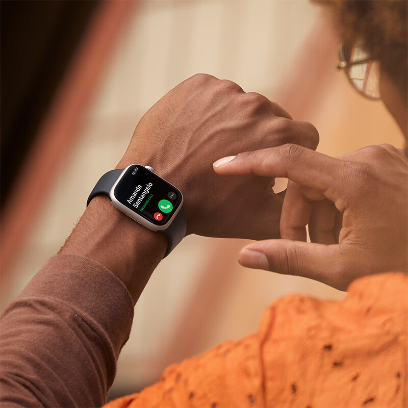 Apple Watch Series 8智能手表GPS款45毫米午夜色铝金属表壳午夜色运动型表带MNP13CH/A主图4