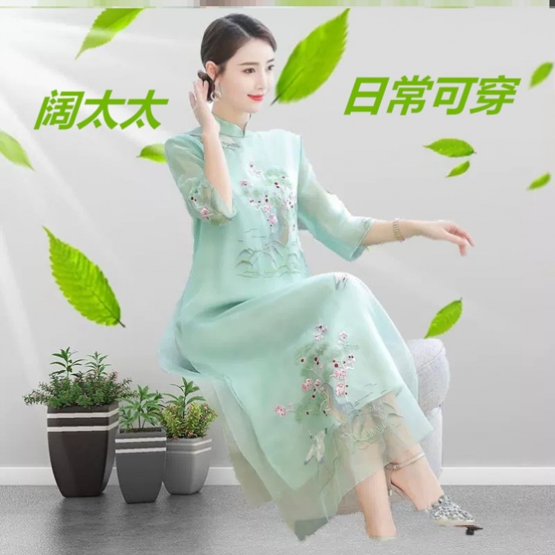 高考旗开得胜妈妈装旗袍大码送考款穿的专用季节改良中考家长服装红色