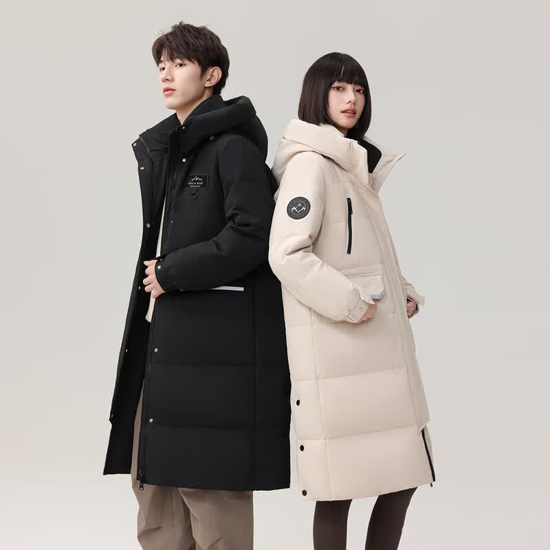 雪中飞【清仓】百搭情侣羽绒服舒适连帽女士羽绒服鸭绒休闲简约 黑色|8056-6464F XL 180/100A