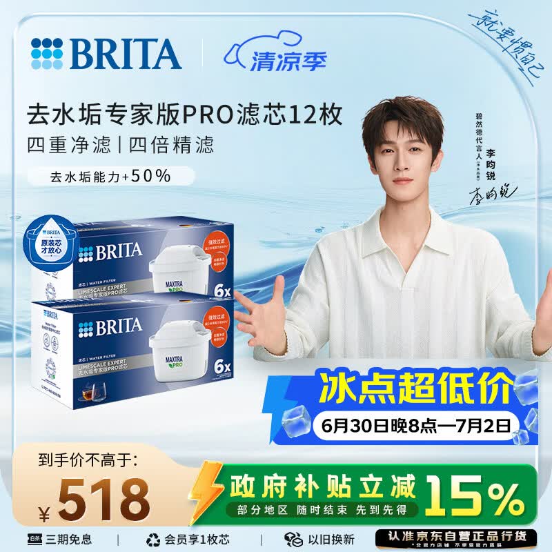 碧然德（BRITA）净水壶 滤芯 MAXTRA Pro WLE 去水垢专家版PRO滤芯12枚（本品加附件6个共计12个非18枚）