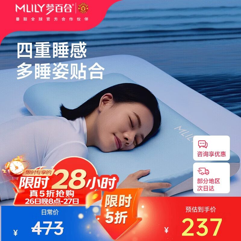 梦百合（MLILY）成人记忆棉枕头枕芯单人护颈椎枕学生宿舍深睡枕pro礼盒装