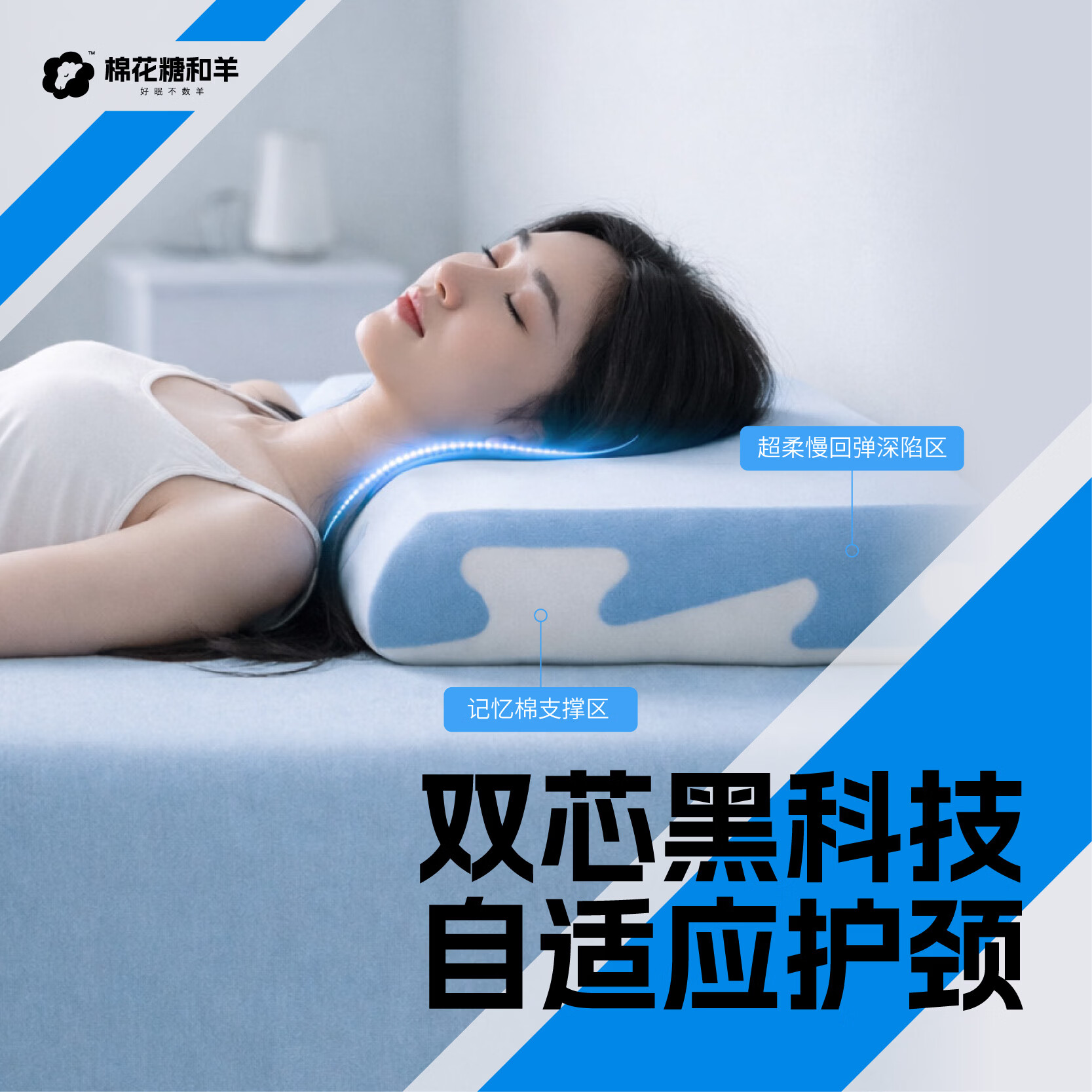 棉花糖和羊记忆棉枕头护颈椎枕枕头枕芯深睡眠成人慢回弹学生宿舍枕头侧睡枕 【两只装】 云端睡感0醛0异味 清芯枕(枕芯*2) 高枕 12cm *70cm*42cm
